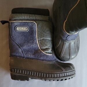 Kids Sorel Black and Blue Snow Boots